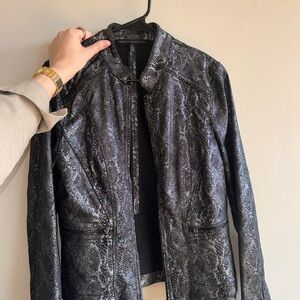 White House Black Market Snakeskin Moto Jacket – Size 10